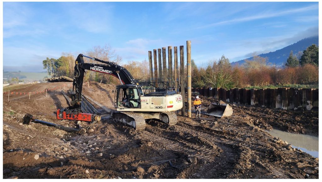 Linton Park Dam-Ground improvements-driven timber piles