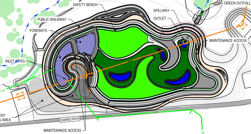 Design drawing of the wetland