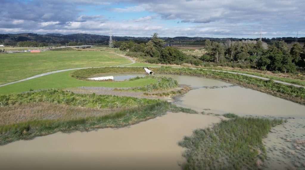 Finished wetland for Drury South Precinct